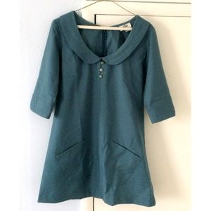 IGWT Teal Dress with Peter Pan Collar Size Medium